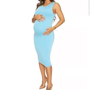 Naked Wardrobe Light Blue Midi Dress